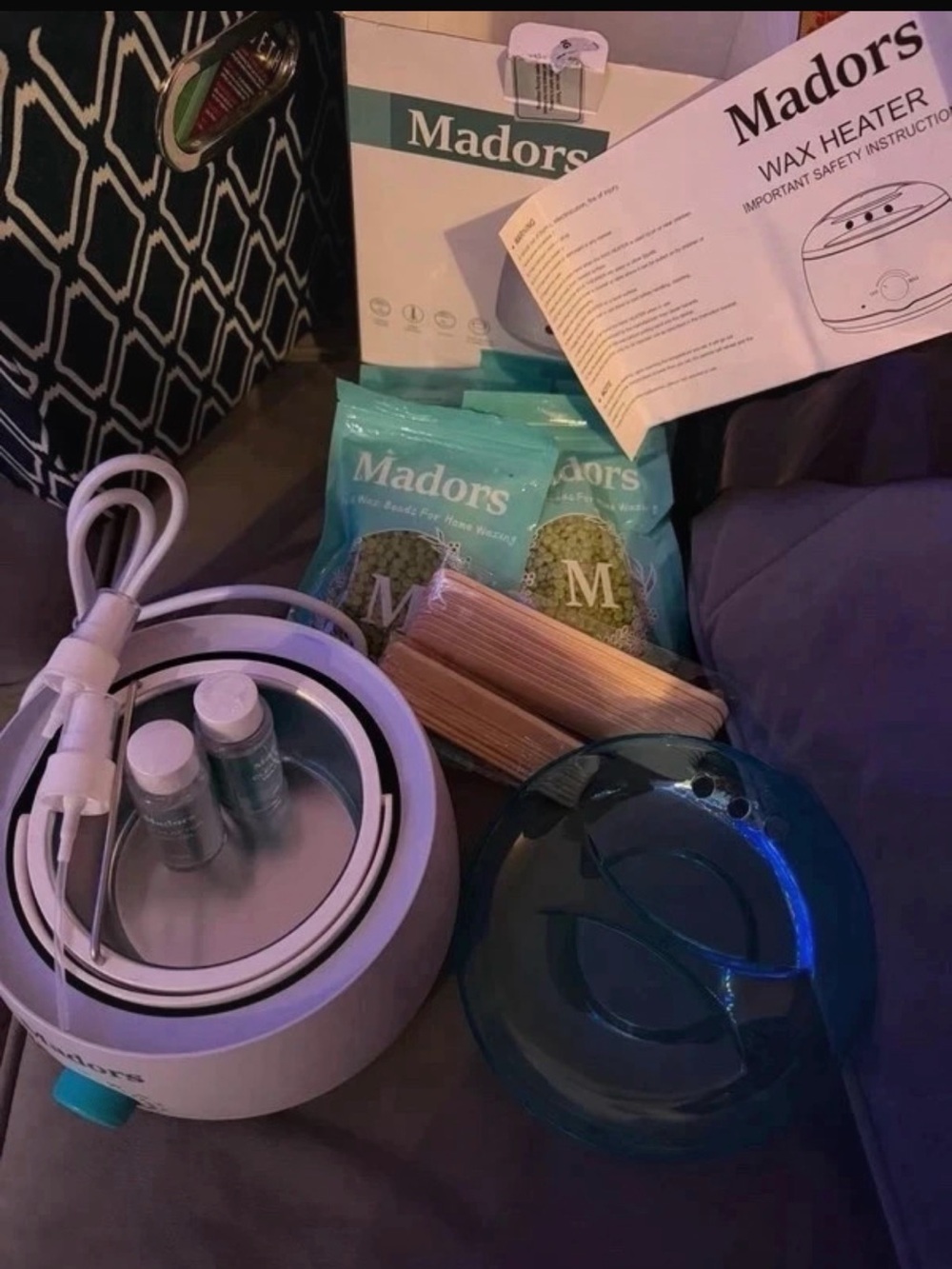 Home Wax Warmer Kit in Teal and White